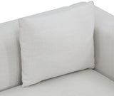 Cream Alfie Linen Textured Fabic Loveseat from Meridian - Luna Furniture