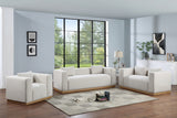 Cream Alfie Linen Textured Fabic Loveseat from Meridian - Luna Furniture