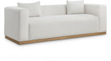 Cream Alfie Linen Textured Fabic Sofa from Meridian - Luna Furniture