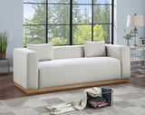 Cream Alfie Linen Textured Fabic Sofa from Meridian - Luna Furniture