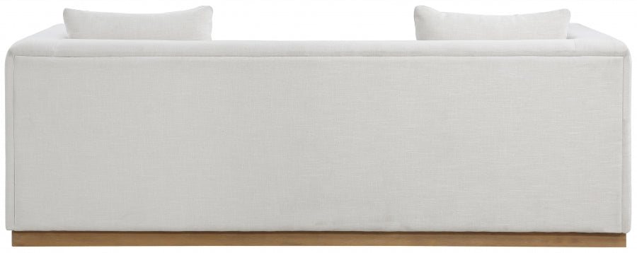 Cream Alfie Linen Textured Fabic Sofa from Meridian - Luna Furniture