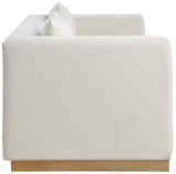 Cream Alfie Linen Textured Fabic Sofa from Meridian - Luna Furniture