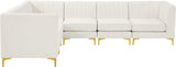 Alina Cream Velvet Modular Sectional from Meridian - Luna Furniture