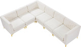 Alina Cream Velvet Modular Sectional from Meridian - Luna Furniture