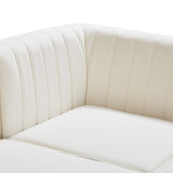 Alina Cream Velvet Modular Sectional from Meridian - Luna Furniture