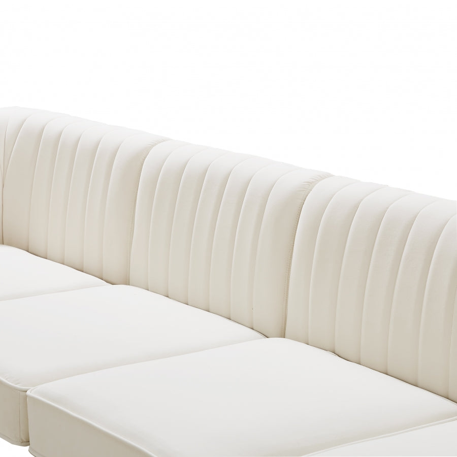 Alina Cream Velvet Modular Sectional from Meridian - Luna Furniture