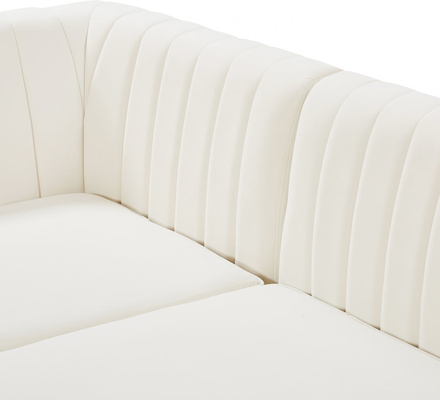 Alina Cream Velvet Modular Sectional from Meridian - Luna Furniture