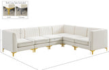 Alina Cream Velvet Modular Sectional from Meridian - Luna Furniture