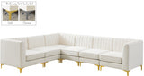 Alina Cream Velvet Modular Sectional from Meridian - Luna Furniture