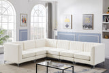 Alina Cream Velvet Modular Sectional from Meridian - Luna Furniture