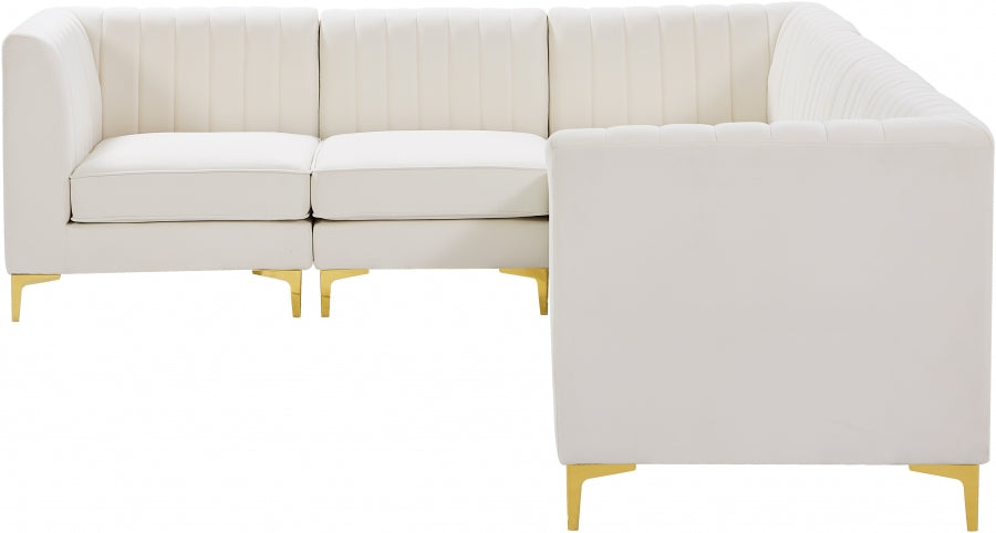 Alina Cream Velvet Modular Sectional from Meridian - Luna Furniture