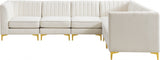 Alina Cream Velvet Modular Sectional from Meridian - Luna Furniture