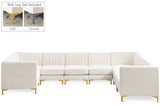 Alina Cream Velvet Modular Sectional from Meridian - Luna Furniture