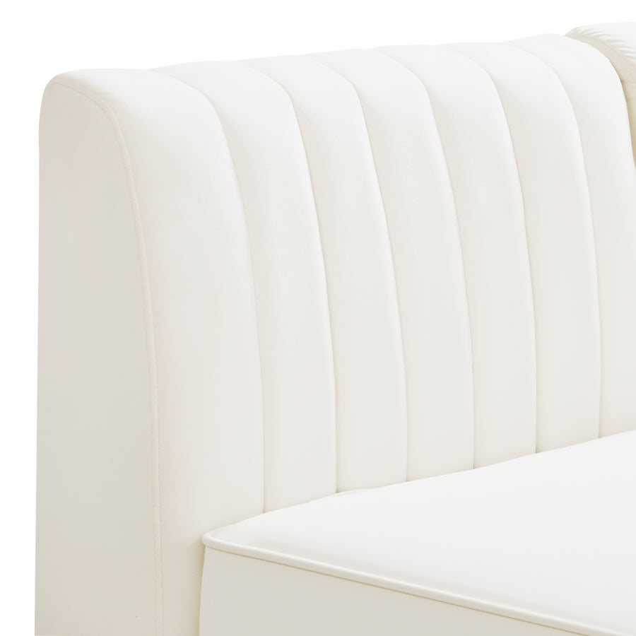 Alina Cream Velvet Modular Sectional from Meridian - Luna Furniture