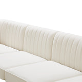 Alina Cream Velvet Modular Sectional from Meridian - Luna Furniture