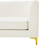 Alina Cream Velvet Modular Sectional from Meridian - Luna Furniture