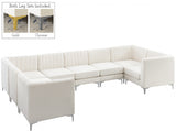 Alina Cream Velvet Modular Sectional from Meridian - Luna Furniture