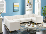 Alina Cream Velvet Modular Sectional from Meridian - Luna Furniture