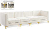 Alina Cream Velvet Modular Sofa from Meridian - Luna Furniture