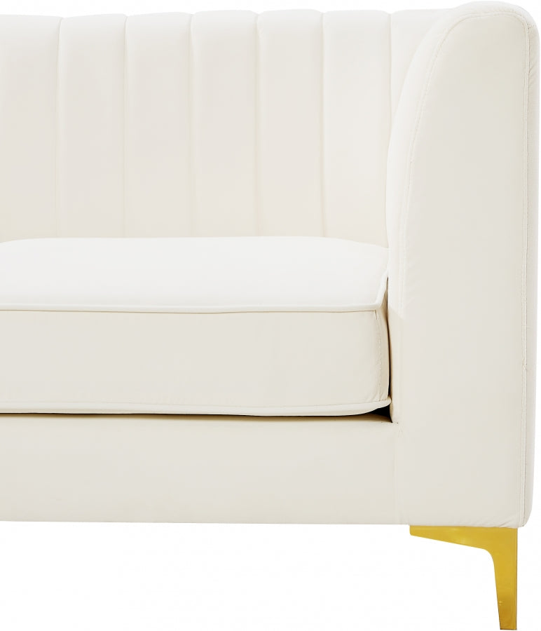 Alina Cream Velvet Modular Sofa from Meridian - Luna Furniture