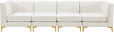 Alina Cream Velvet Modular Sofa from Meridian - Luna Furniture