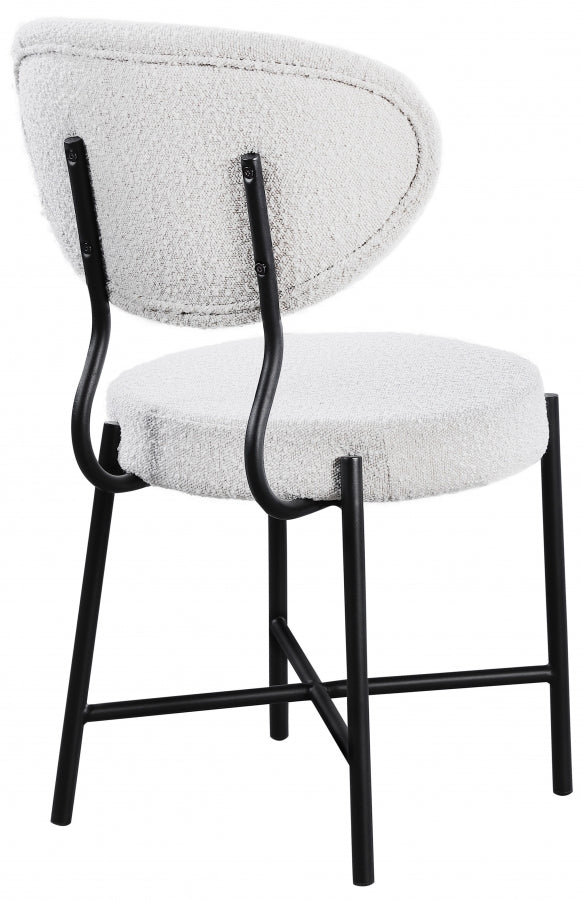 Allure Cream Boucle Fabric Dining Chair, Set of 2 from Meridian - Luna Furniture