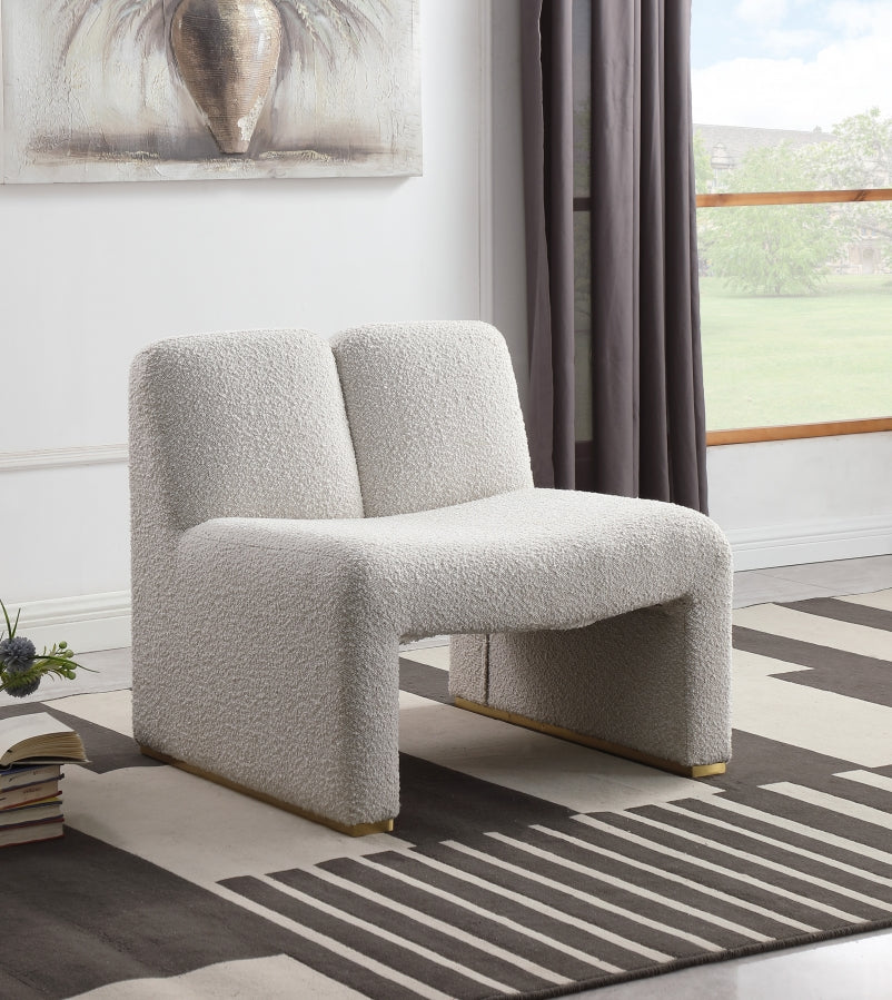 Alta Cream Boucle Fabric Accent Chair from Meridian - Luna Furniture