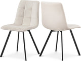 Annie Cream Velvet Dining Chair, Set of 2 from Meridian - Luna Furniture