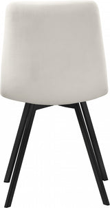 Annie Cream Velvet Dining Chair, Set of 2 from Meridian - Luna Furniture