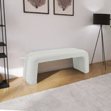 Arc Cream Boucle Fabric Bench from Meridian - Luna Furniture