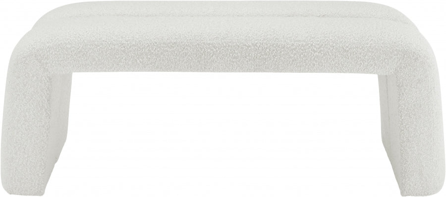 Arc Cream Boucle Fabric Bench from Meridian - Luna Furniture