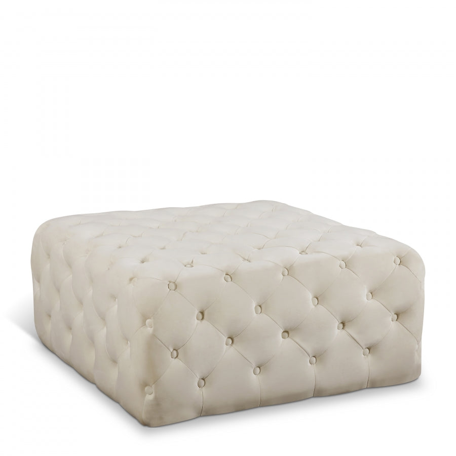 Ariel Cream Velvet Ottoman | Bench from Meridian - Luna Furniture