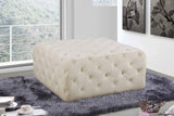 Ariel Cream Velvet Ottoman | Bench from Meridian - Luna Furniture