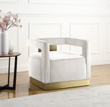 Armani Cream Velvet Accent Chair from Meridian - Luna Furniture