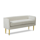 Audrey Cream Velvet Bench from Meridian - Luna Furniture