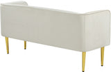 Audrey Cream Velvet Bench from Meridian - Luna Furniture