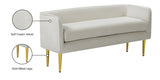 Audrey Cream Velvet Bench from Meridian - Luna Furniture