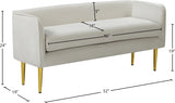 Audrey Cream Velvet Bench from Meridian - Luna Furniture