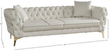 Aurora Cream Faux Leather Sofa from Meridian - Luna Furniture