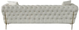 Aurora Cream Faux Leather Sofa from Meridian - Luna Furniture