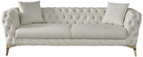 Aurora Cream Faux Leather Sofa from Meridian - Luna Furniture