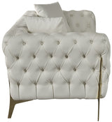 Aurora Cream Faux Leather Sofa from Meridian - Luna Furniture