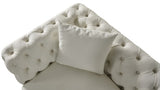 Aurora Cream Faux Leather Sofa from Meridian - Luna Furniture