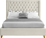 Barolo Cream Velvet Full Bed from Meridian - Luna Furniture