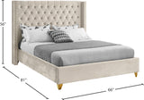 Barolo Cream Velvet Full Bed from Meridian - Luna Furniture