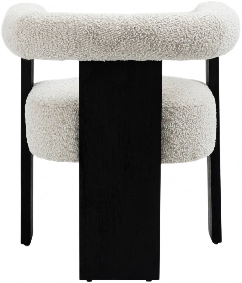 Barrel Cream Boucle Fabric Dining Chair from Meridian - Luna Furniture