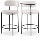 Cream Beacon Boucle Fabric Bar / Counter Stools, Set of 2 from Meridian - Luna Furniture