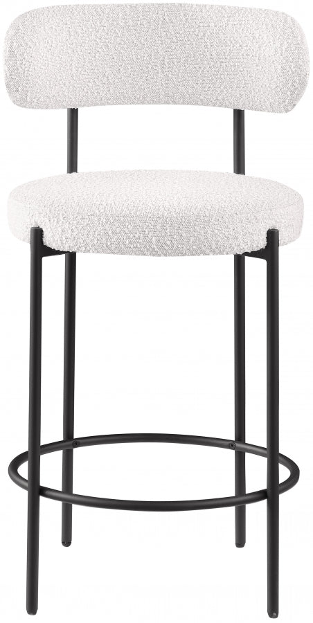 Cream Beacon Boucle Fabric Bar / Counter Stools, Set of 2 from Meridian - Luna Furniture