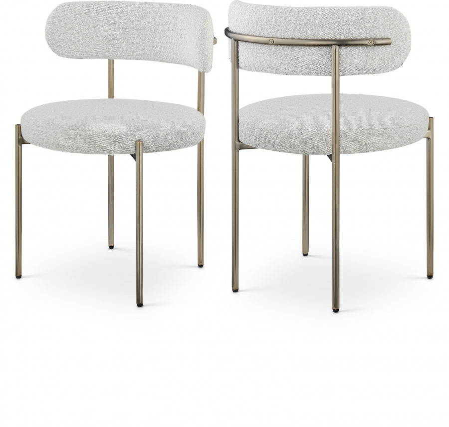 Beacon Cream Boucle Fabric Dining Chair, Set of 2 from Meridian - Luna Furniture