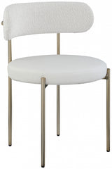 Beacon Cream Faux Leather and Boucle Fabric Dining Chair, Set of 2 from Meridian - Luna Furniture